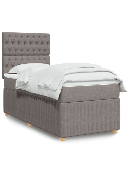Box spring postel s matrací taupe 90x200 cm textil