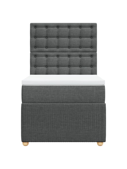 Box spring postel s matrací tmavě šedá 90x200 cm textil