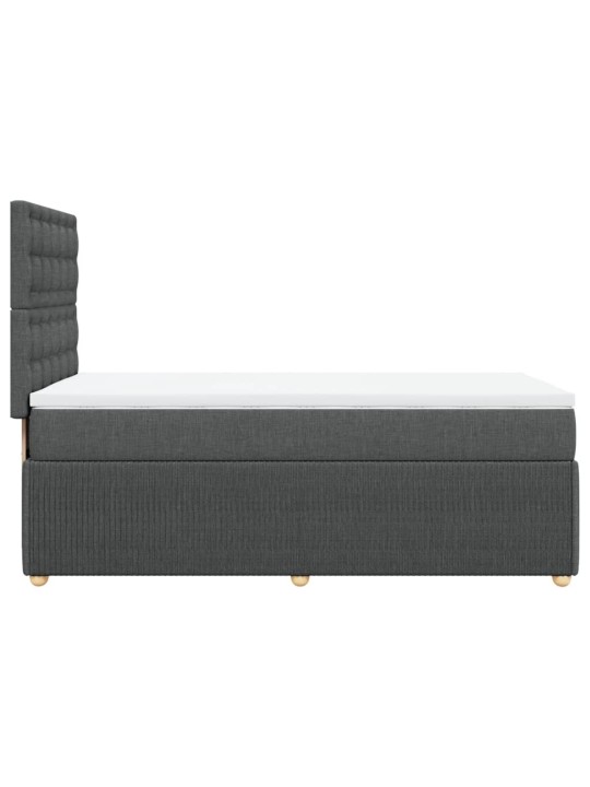 Box spring postel s matrací tmavě šedá 90x200 cm textil