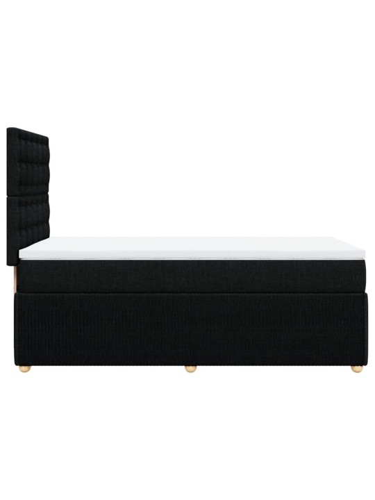Box spring postel s matrací černá 90x200 cm textil