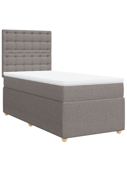 Box spring postel s matrací taupe 90x200 cm textil