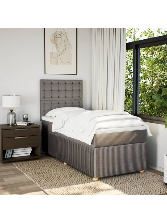 Box spring postel s matrací taupe 90x200 cm textil