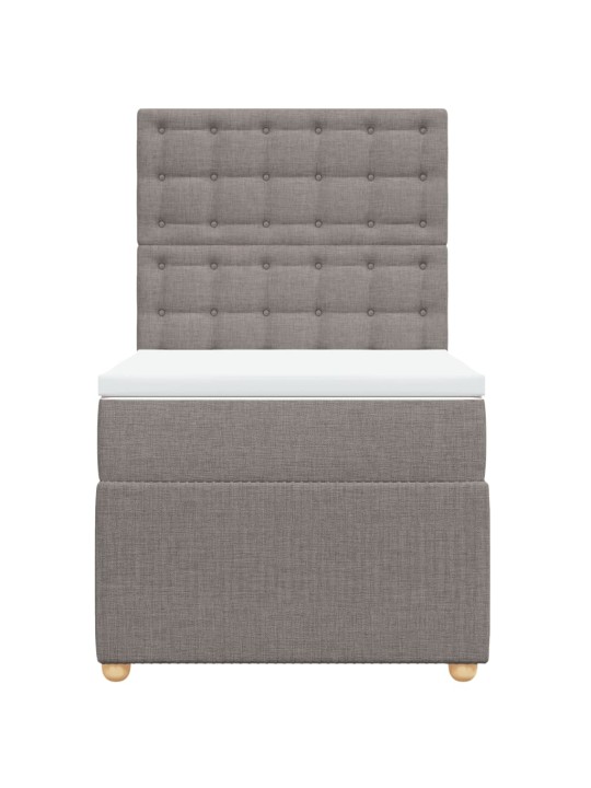 Box spring postel s matrací taupe 90x200 cm textil