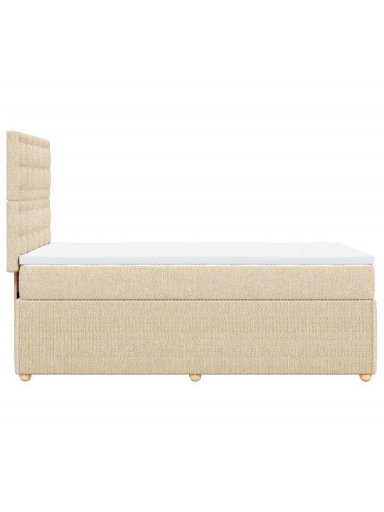 Box spring postel s matrací krémová 90x200 cm textil