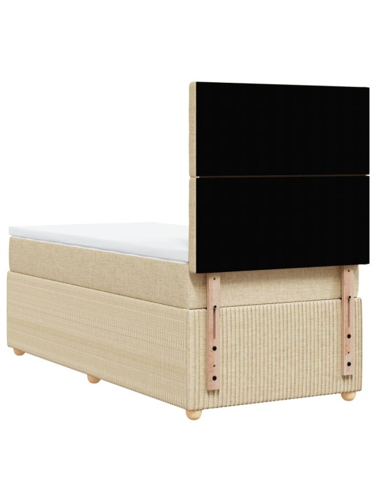 Box spring postel s matrací krémová 90x200 cm textil
