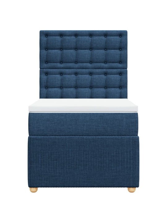Box spring postel s matrací modrá 90x200 cm textil