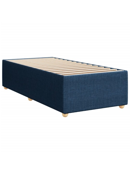 Box spring postel s matrací modrá 90x200 cm textil