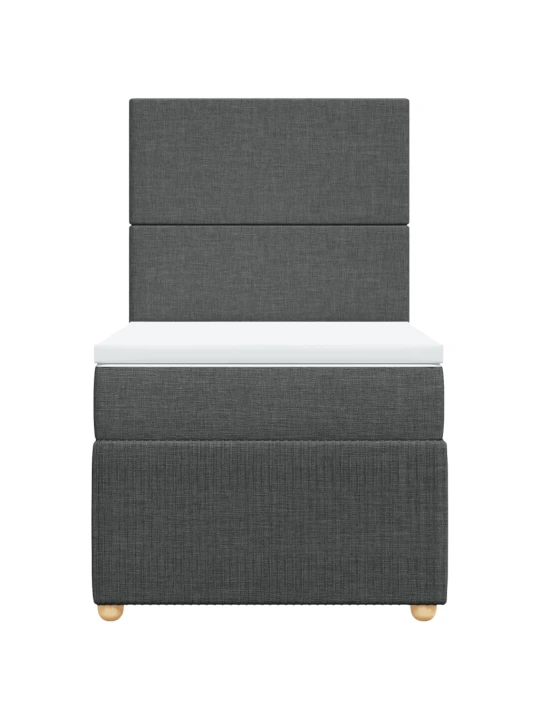 Box spring postel s matrací tmavě šedá 100 x 200 cm textil