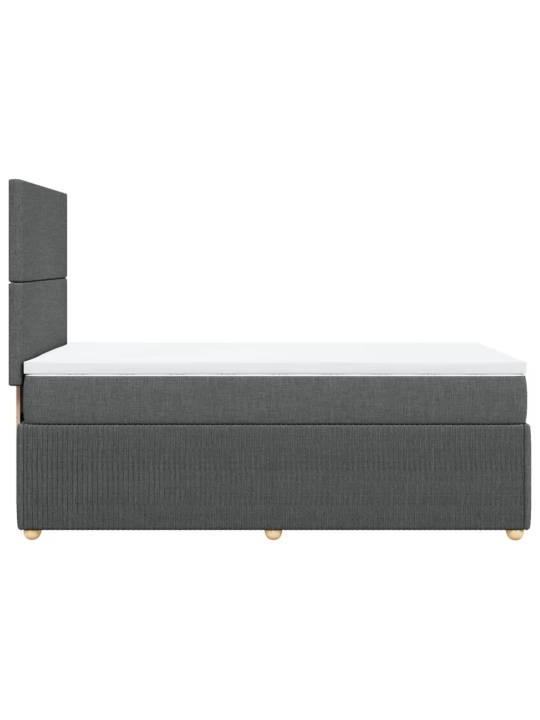 Box spring postel s matrací tmavě šedá 100 x 200 cm textil