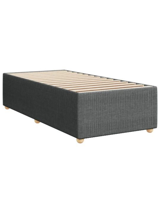 Box spring postel s matrací tmavě šedá 100 x 200 cm textil