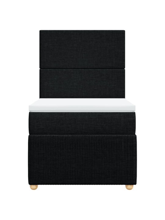 Box spring postel s matrací černá 100 x 200 cm textil
