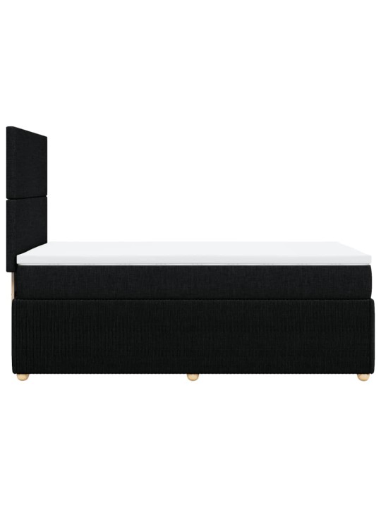 Box spring postel s matrací černá 100 x 200 cm textil