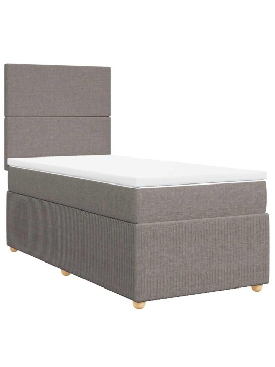 Box spring postel s matrací taupe 100 x 200 cm textil