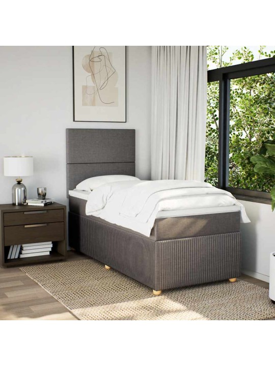 Box spring postel s matrací taupe 100 x 200 cm textil