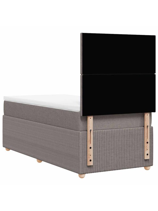 Box spring postel s matrací taupe 100 x 200 cm textil