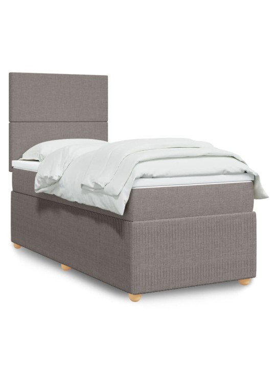 Box spring postel s matrací taupe 100 x 200 cm textil