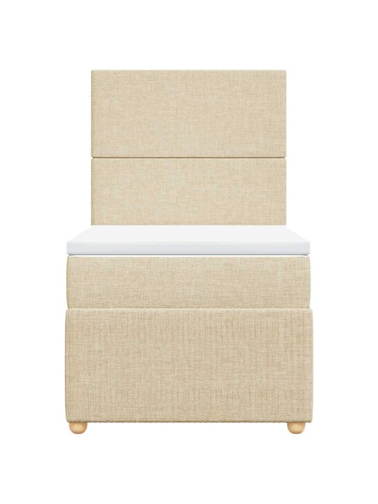 Box spring postel s matrací krémová 100 x 200 cm textil