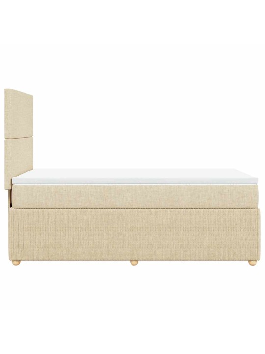 Box spring postel s matrací krémová 100 x 200 cm textil