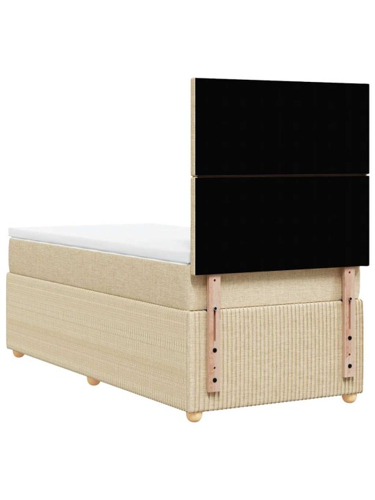 Box spring postel s matrací krémová 100 x 200 cm textil