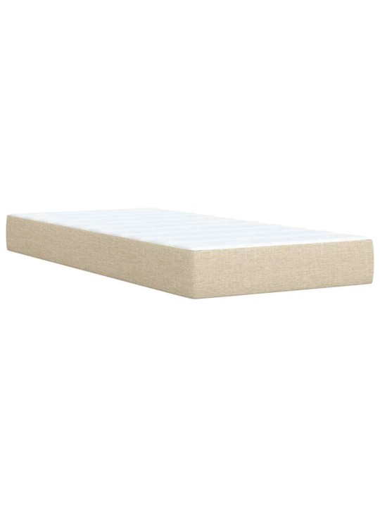 Box spring postel s matrací krémová 100 x 200 cm textil