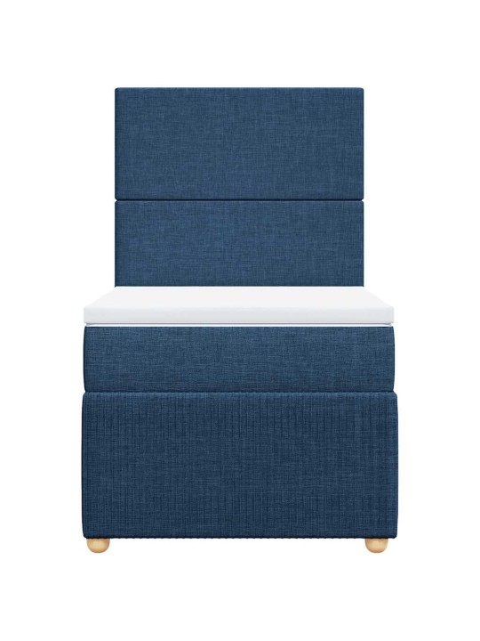 Box spring postel s matrací modrá 100 x 200 cm textil