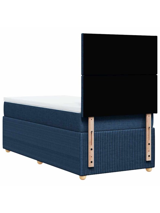 Box spring postel s matrací modrá 100 x 200 cm textil