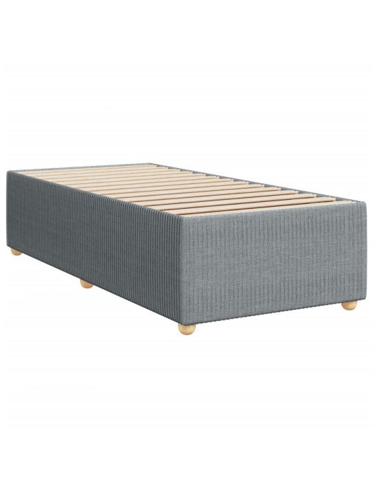 Box spring postel s matrací světle šedý 100 x 200 cm textil