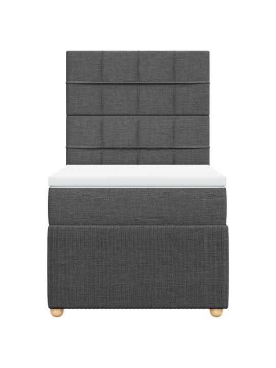 Box spring postel s matrací tmavě šedá 100 x 200 cm textil