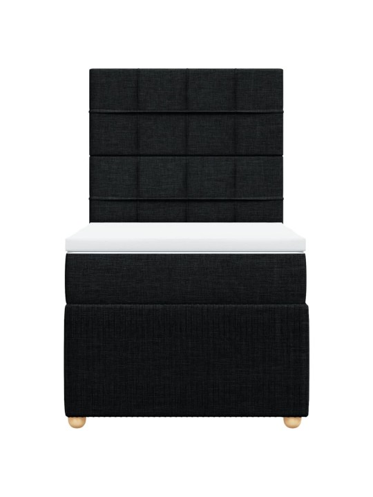 Box spring postel s matrací černá 100 x 200 cm textil