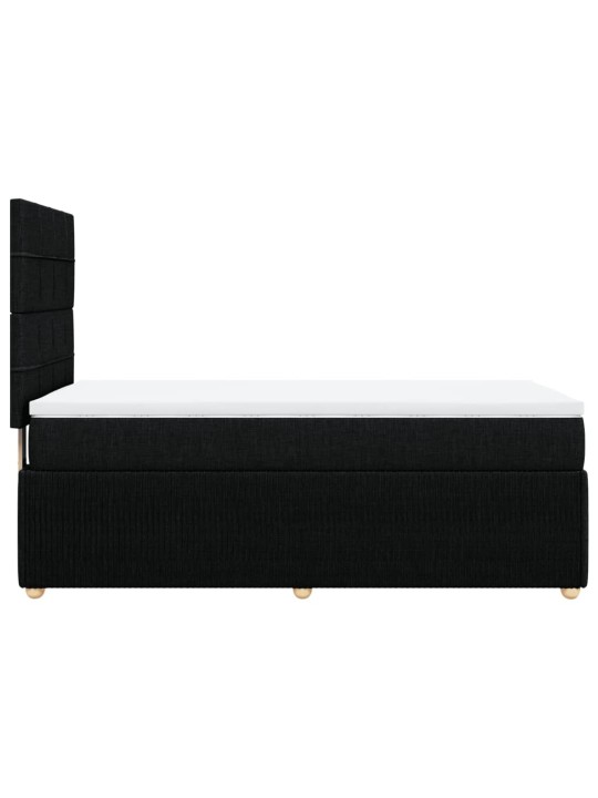 Box spring postel s matrací černá 100 x 200 cm textil