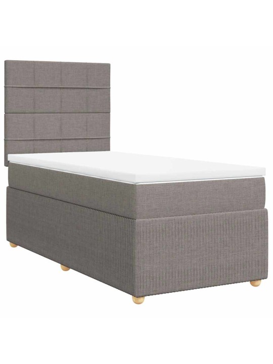 Box spring postel s matrací taupe 100 x 200 cm textil