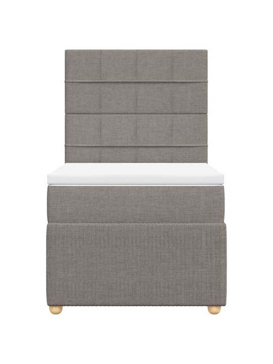Box spring postel s matrací taupe 100 x 200 cm textil