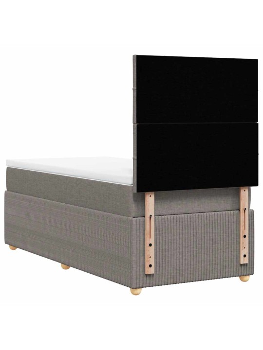 Box spring postel s matrací taupe 100 x 200 cm textil