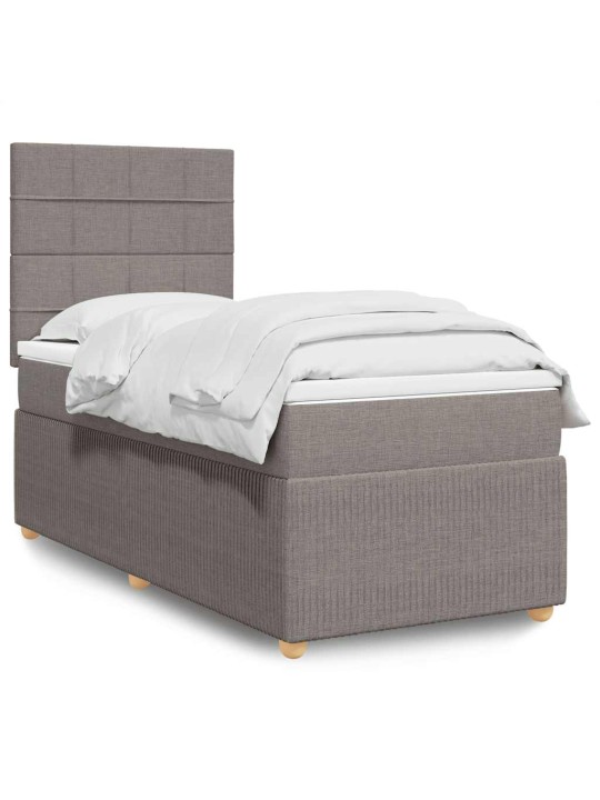 Box spring postel s matrací taupe 100 x 200 cm textil