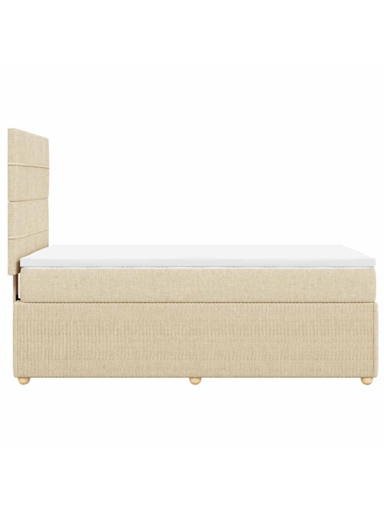 Box spring postel s matrací krémová 100 x 200 cm textil
