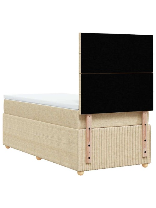 Box spring postel s matrací krémová 100 x 200 cm textil