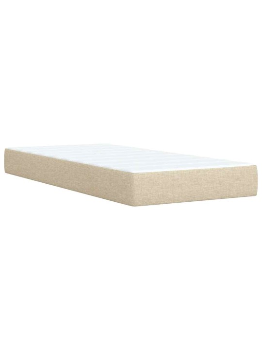 Box spring postel s matrací krémová 100 x 200 cm textil