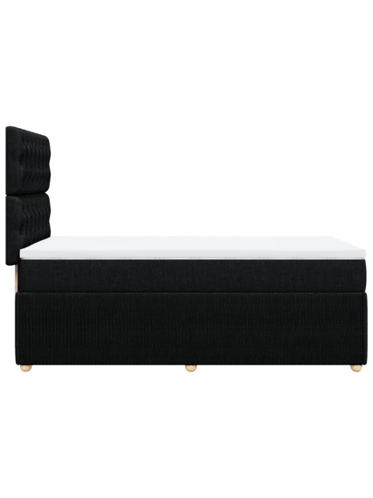 Box spring postel s matrací černá 100 x 200 cm textil