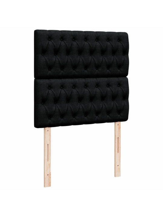 Box spring postel s matrací černá 100 x 200 cm textil