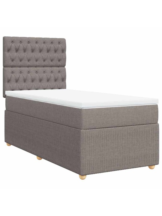 Box spring postel s matrací taupe 100 x 200 cm textil