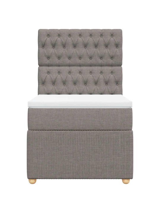 Box spring postel s matrací taupe 100 x 200 cm textil