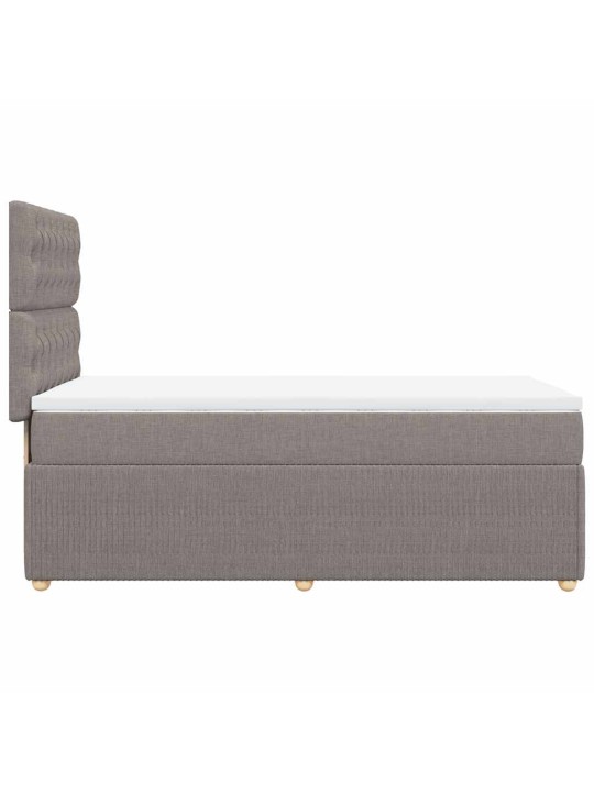 Box spring postel s matrací taupe 100 x 200 cm textil
