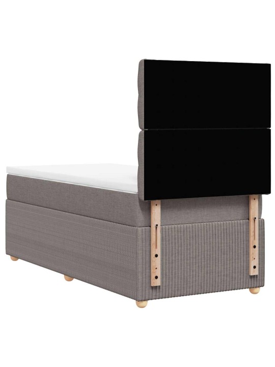 Box spring postel s matrací taupe 100 x 200 cm textil