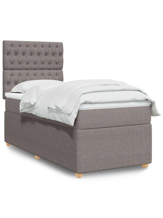 Box spring postel s matrací taupe 100 x 200 cm textil