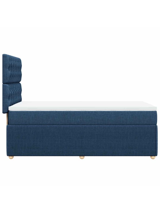 Box spring postel s matrací modrá 100 x 200 cm textil