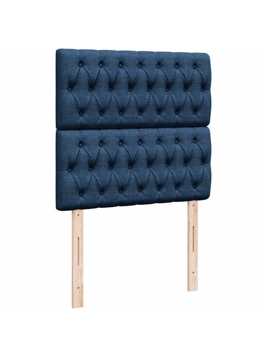 Box spring postel s matrací modrá 100 x 200 cm textil
