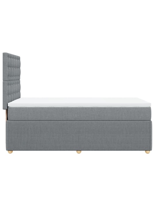 Box spring postel s matrací světle šedý 100 x 200 cm textil