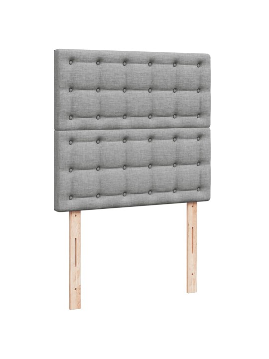 Box spring postel s matrací světle šedý 100 x 200 cm textil