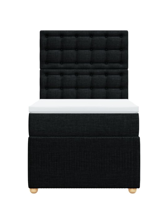 Box spring postel s matrací černá 100 x 200 cm textil