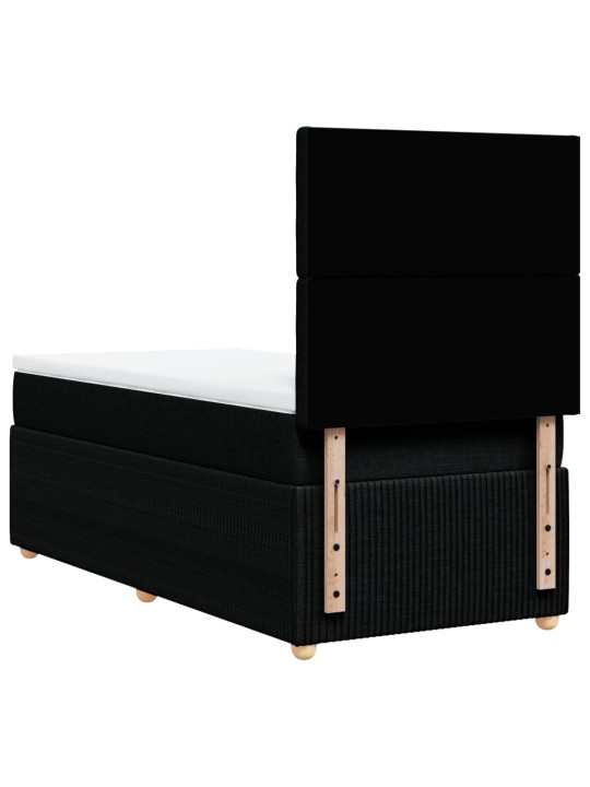 Box spring postel s matrací černá 100 x 200 cm textil
